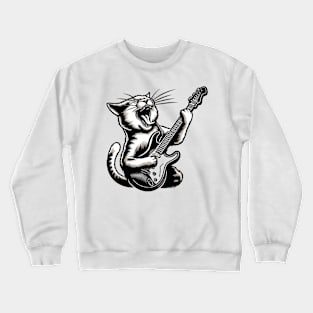 Cat Playing Guitar Crewneck Sweatshirt